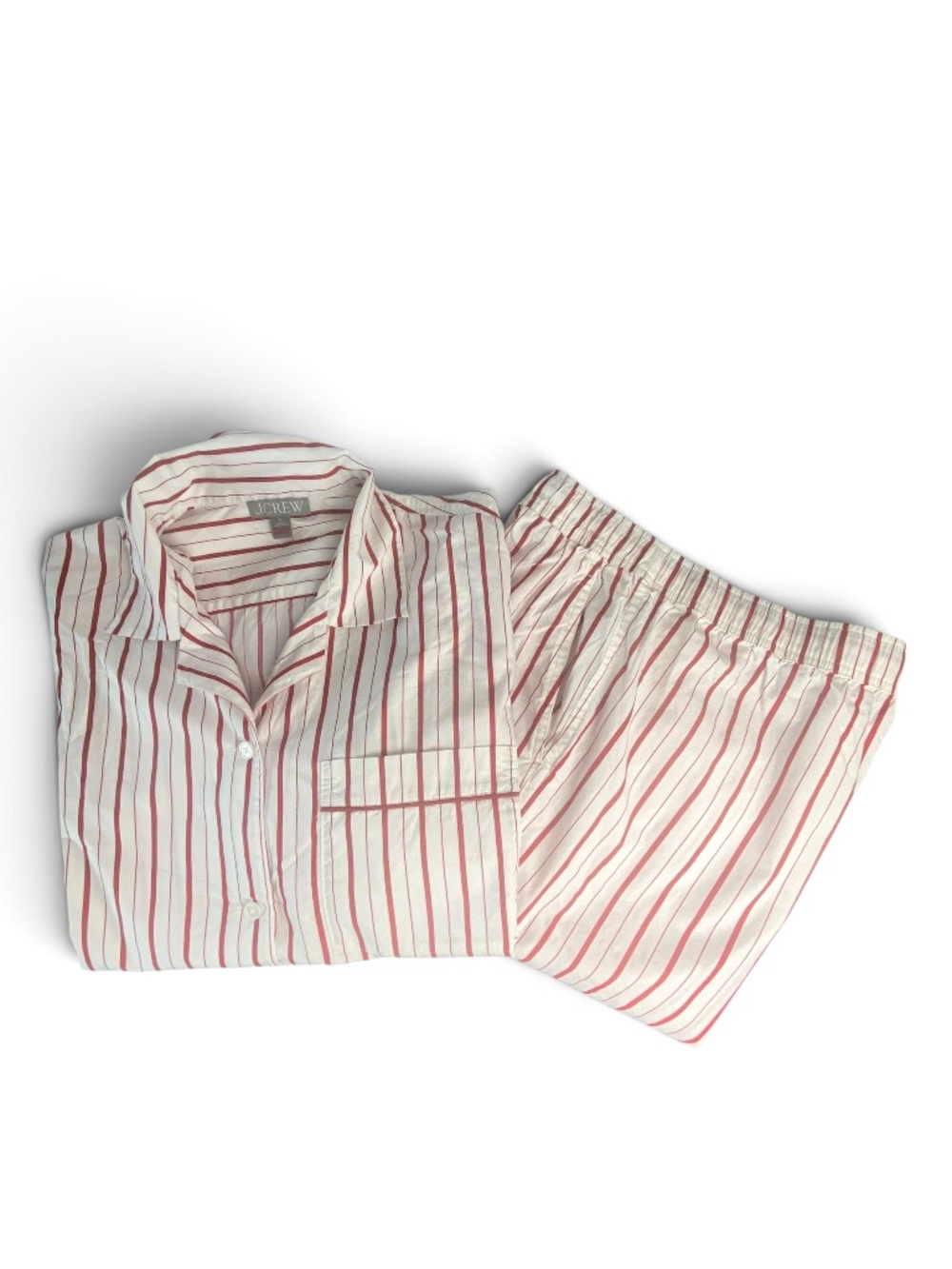 J.Crew Cotton Poplin Pajama Set Men’s XL Red White Stripe Unisex